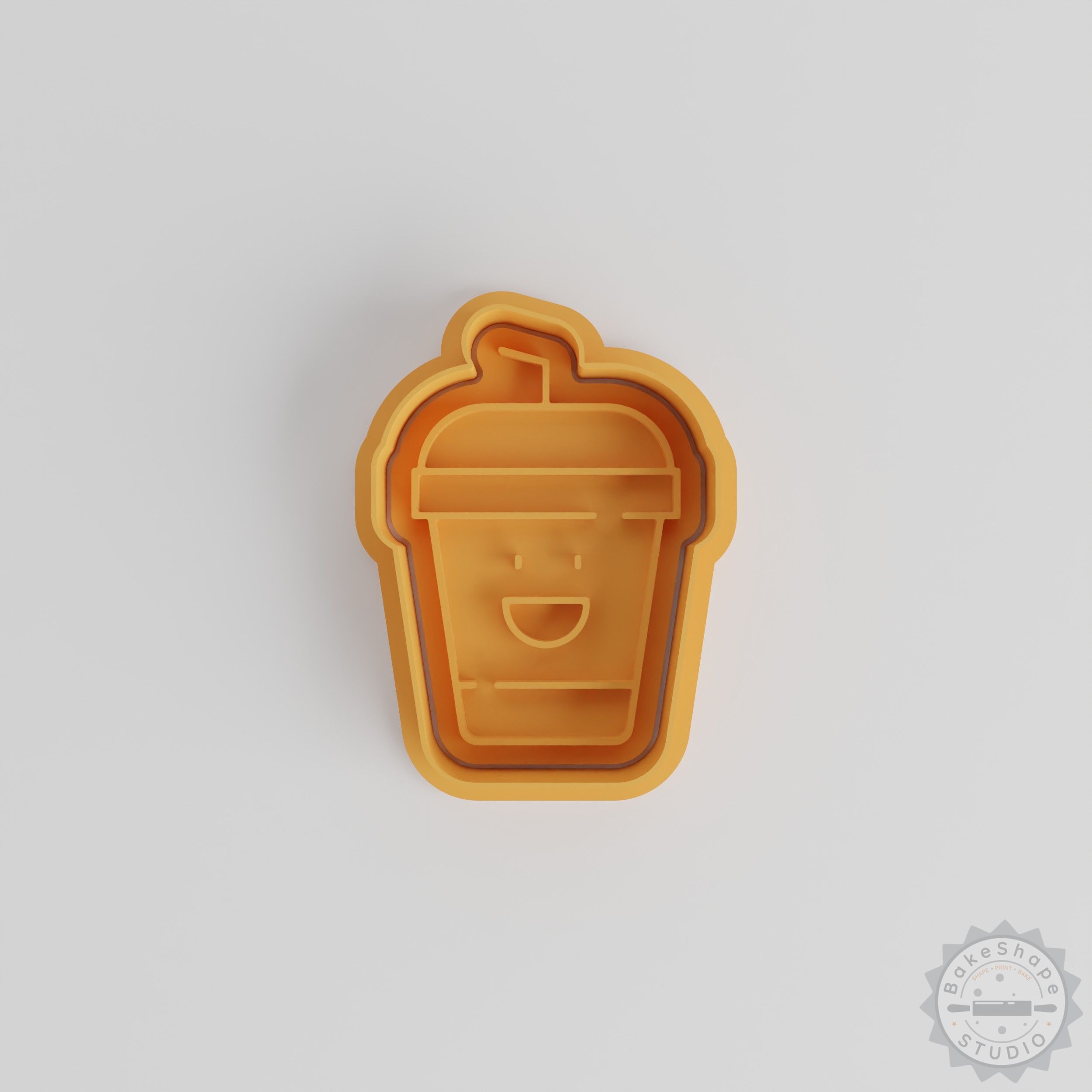 Kawaii Fast Food Smile Soda Cutter & Stamp Set, Cute Cookie, Fondant Shapes, 6-Piece S/M/L