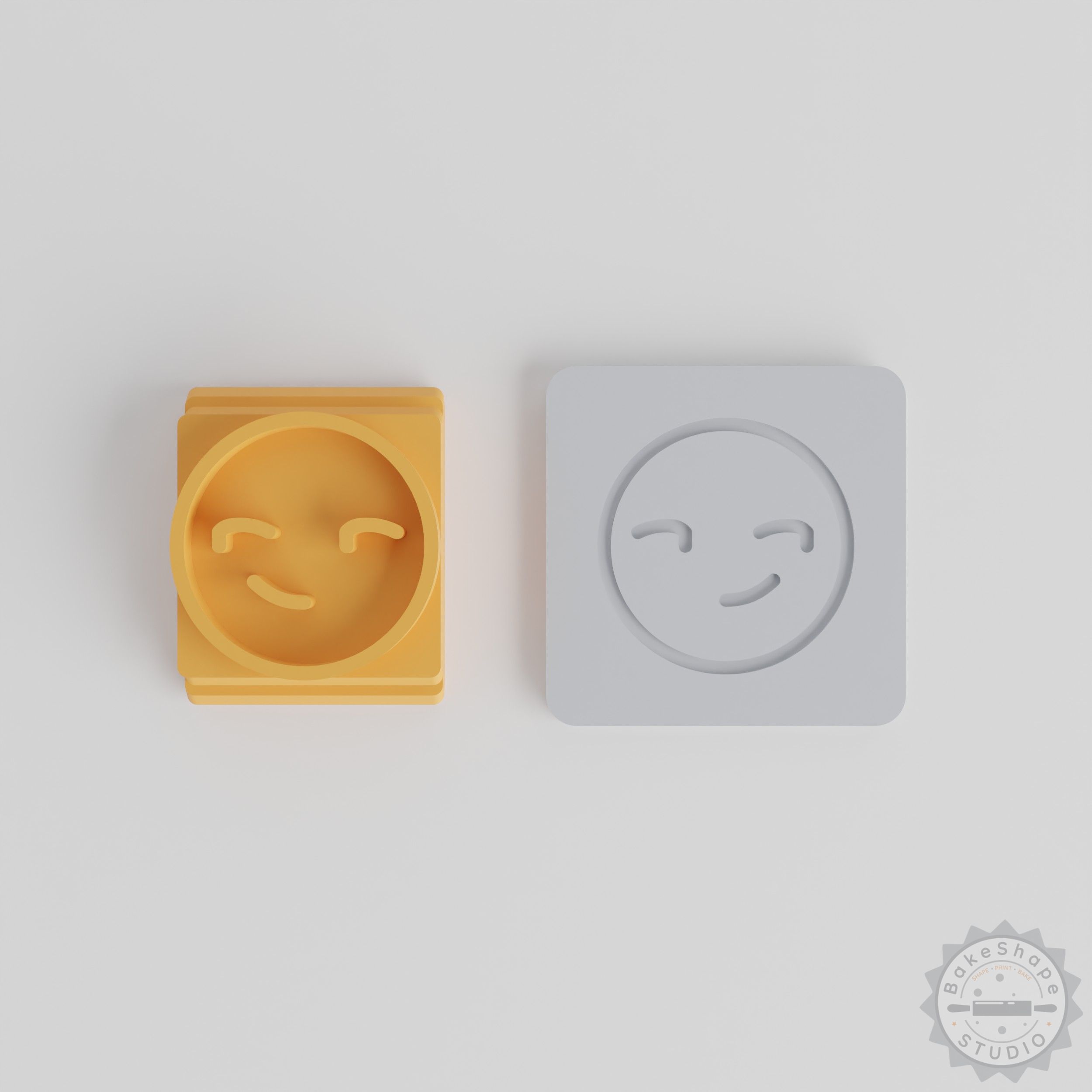 Smirking Stamp Tile Set, 5 Sizes for Clay and Fondant, Sly Smile and Emoji Designs