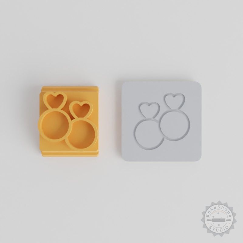 Wedding Rings Stamp Set for Clay & Cookie Designs, 5 Sizes, Perfect for Baking & Crafting