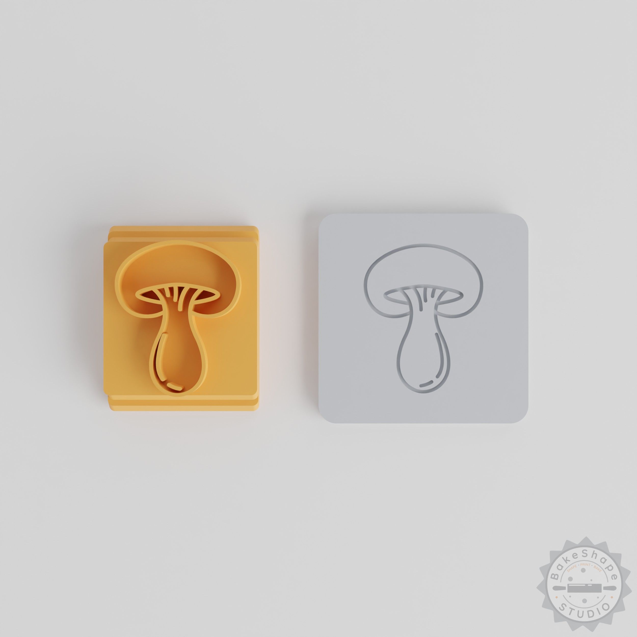Mushroom Stamp Tile Set for Clay, Cookies, Fondant - 5 Pieces, Multiple Sizes