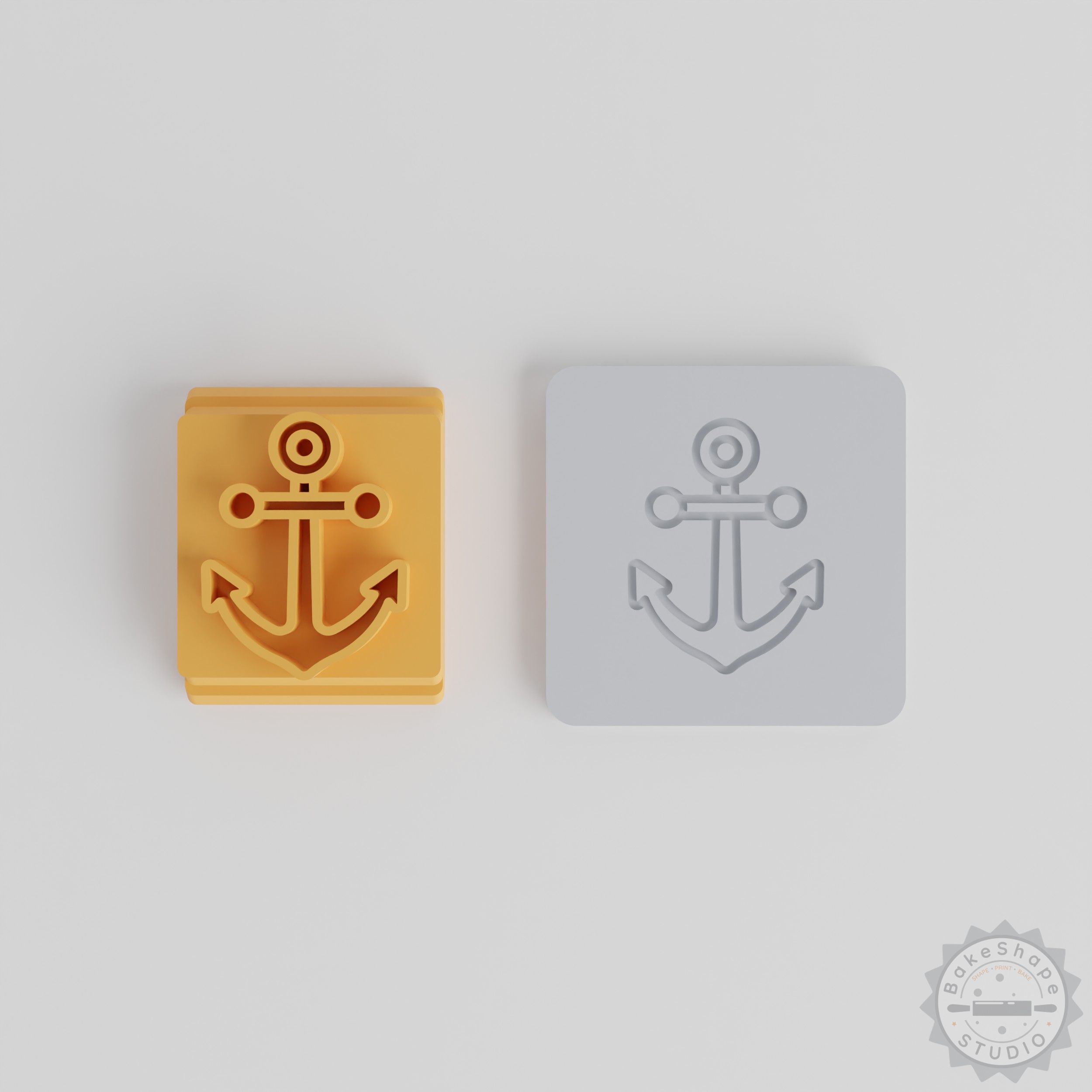 Anchor Stamp Tile Set, 5 Sizes for Clay, Cookies, Fondant - Nautical/Boating Design