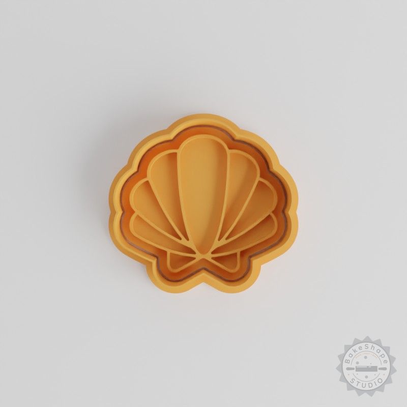 Sea Shell Shape Cutter and Stamp Set, Cookie and Fondant Mold, 6 Piece Multi-Size Pack