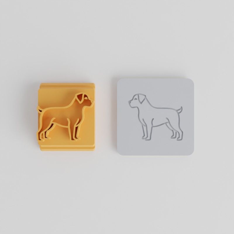 Rottweiler Stamp Tile Set, 5 Motif Sizes for Clay, Cookies, Fondant, Loyal Canine Design