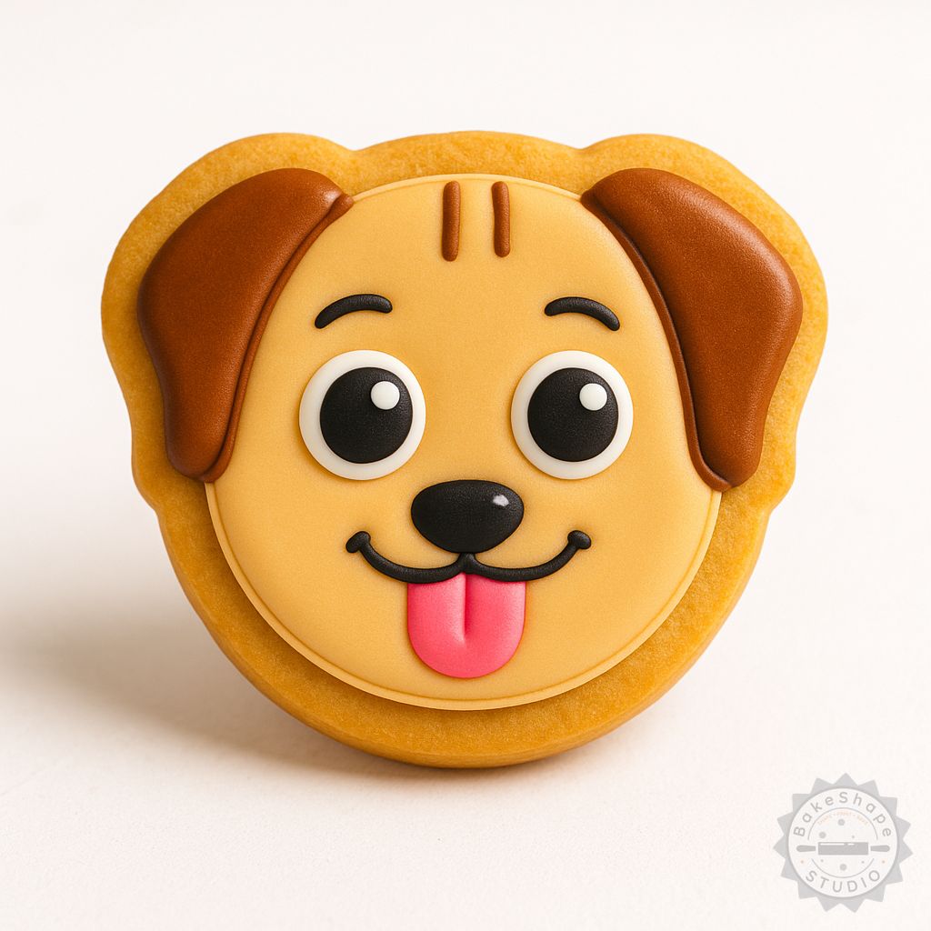 Funny dog cookie cutter and stamp STL set for 3D printing playful pet-shaped treats