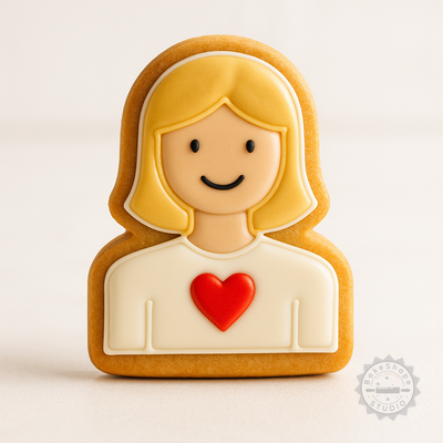 Decorated example 1 of Mom Cookie Cutters, Fondant Stamp Set, 6-Piece, 3 Sizes, Perfect for Baking and Decorating
