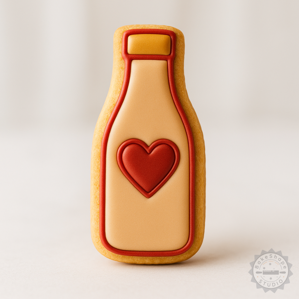 Decorated example 1 of Bottle Cutter & Stamp Set, 6-Piece Cookie & Fondant Tool, Wine & Champagne Shapes