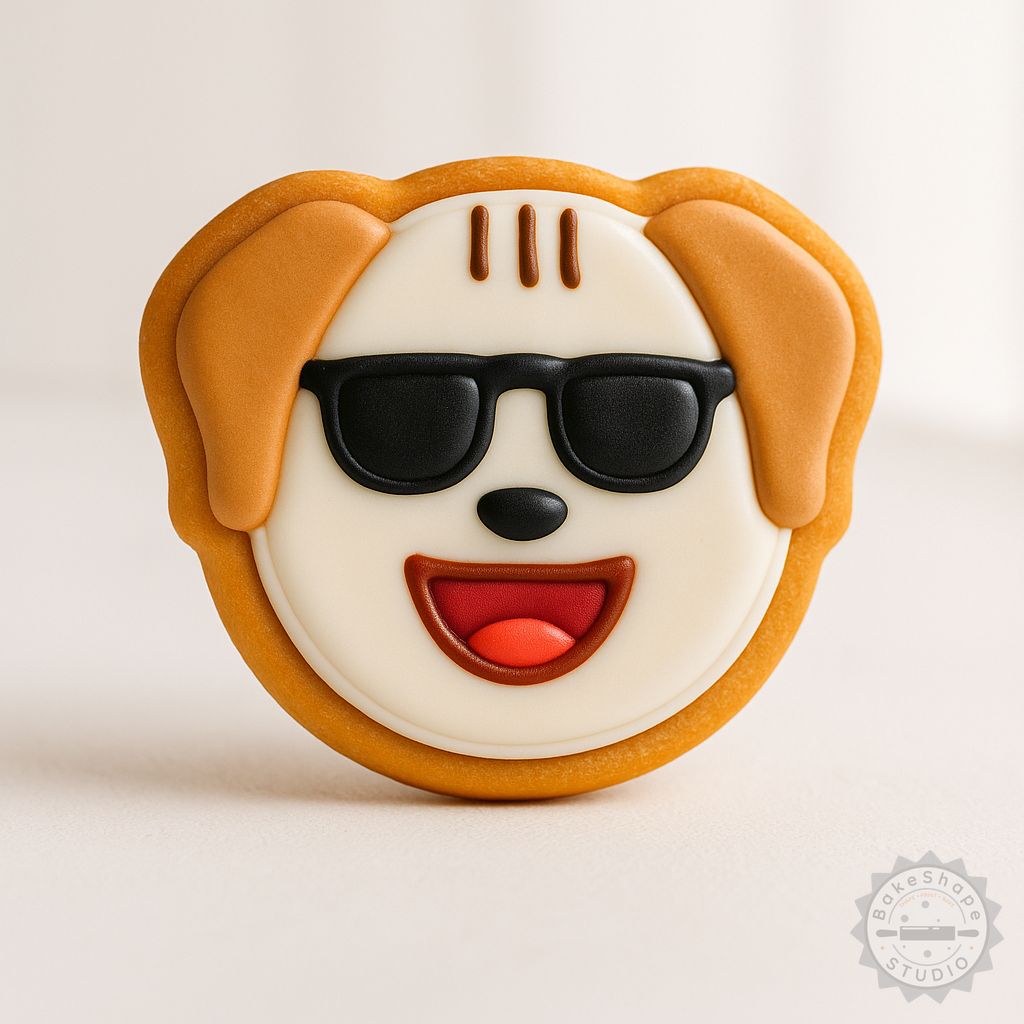 Cool Dog cookie cutter and stamp set STL for 3D printing with small, medium, and large sizes