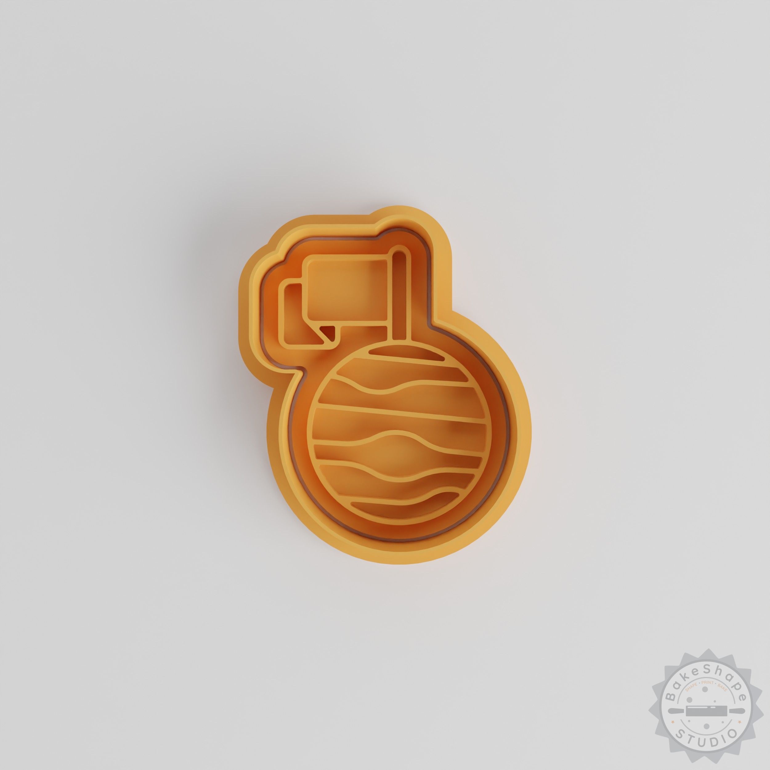 Space-Themed Cookie Cutter & Stamp Set, 6-Piece Planet Flag Design, Small/Medium/Large