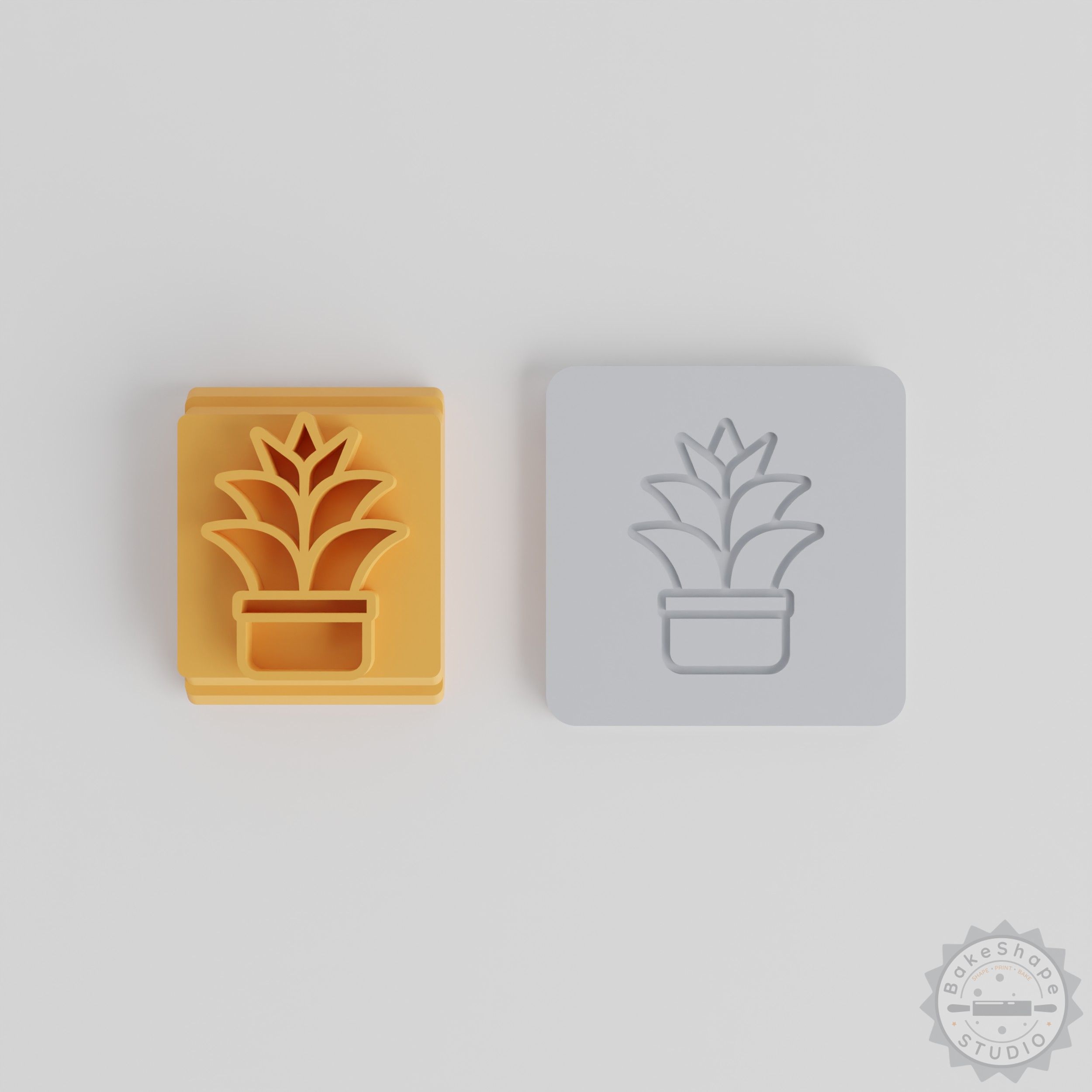 Agave Plant Stamp Tile Set for Clay and Fondant, 5 Sizes Garden Succulent Motif
