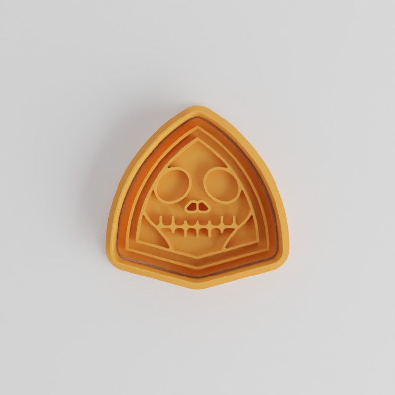 Skull Cookie Cutter & Stamp Set, 3 Sizes, 6 Pieces, Halloween, Skeleton Head, Gothic Baking Tool