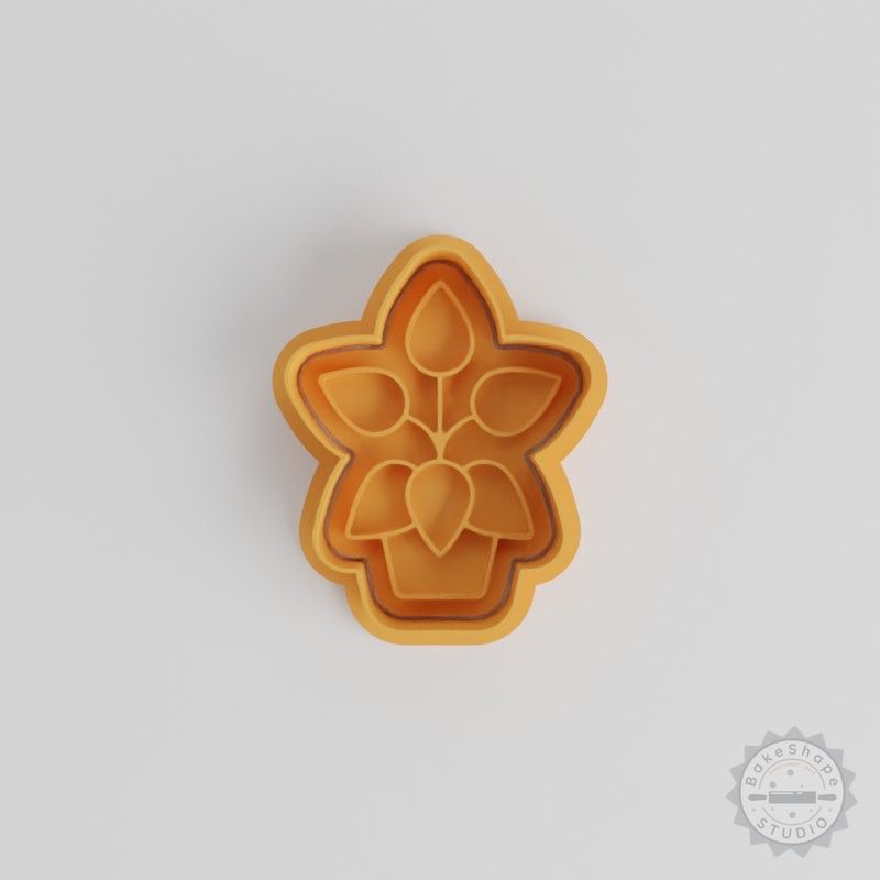 Peperomia Shape Cutter & Stamp Set, Perfect for Cookies and Fondant, 6-Piece 3 Sizes S/M/L