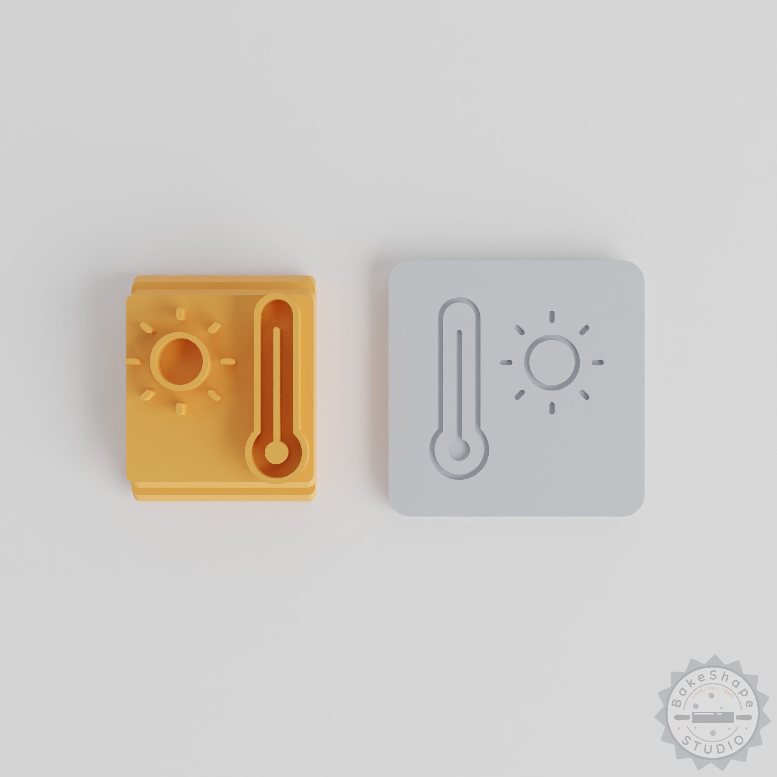 Summer Weather Light Tile Stamp Set, 5 Sizes, Crafting Stamp for Clay, Cookie, Fondant