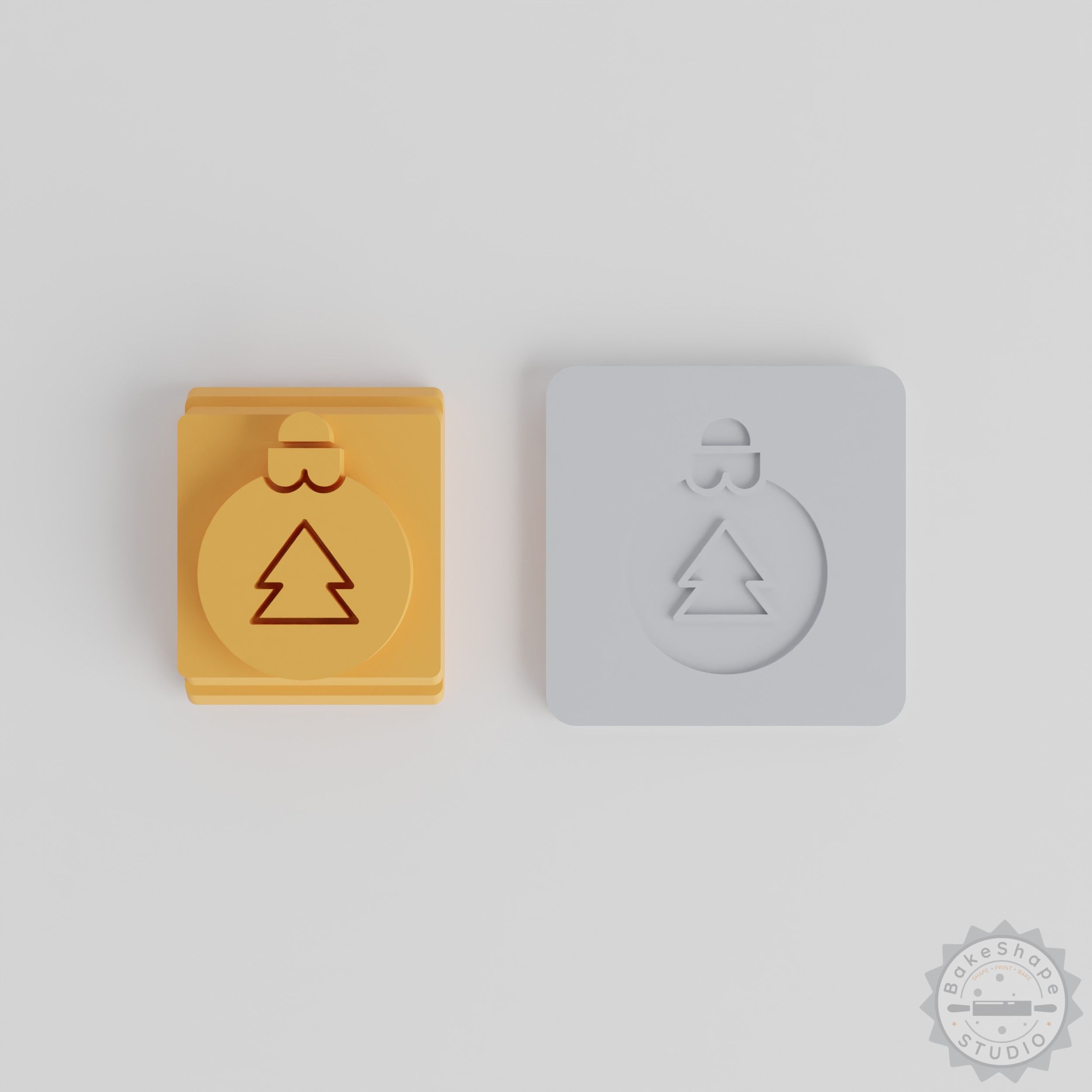Festive Bauble Set, 5 Stamp Tiles in Various Sizes, Perfect for Clay, Cookies, Fondant