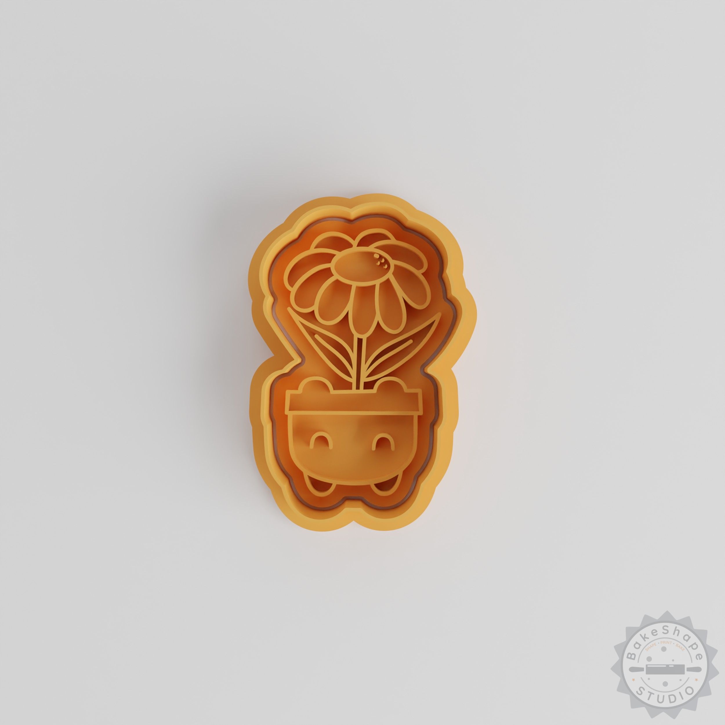 Daisy Flower Pot Shape Cutter and Stamp Set, Perfect for Cookies and Fondant - S/M/L Sizes, 6 Pieces