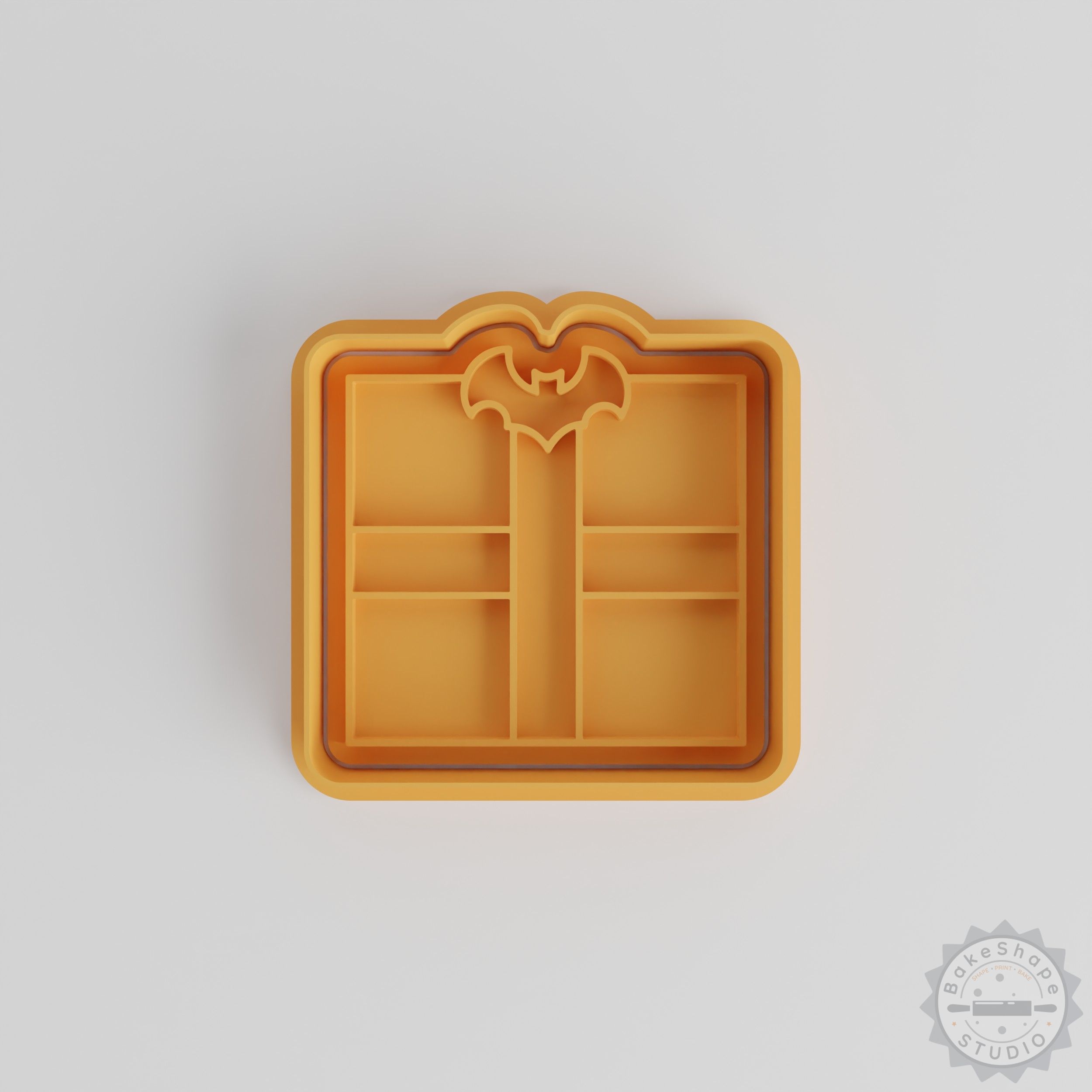 Halloween Gift Cookie Cutter & Stamp Set, 6-Piece, Festive Present Shapes for Cookies & Fondant