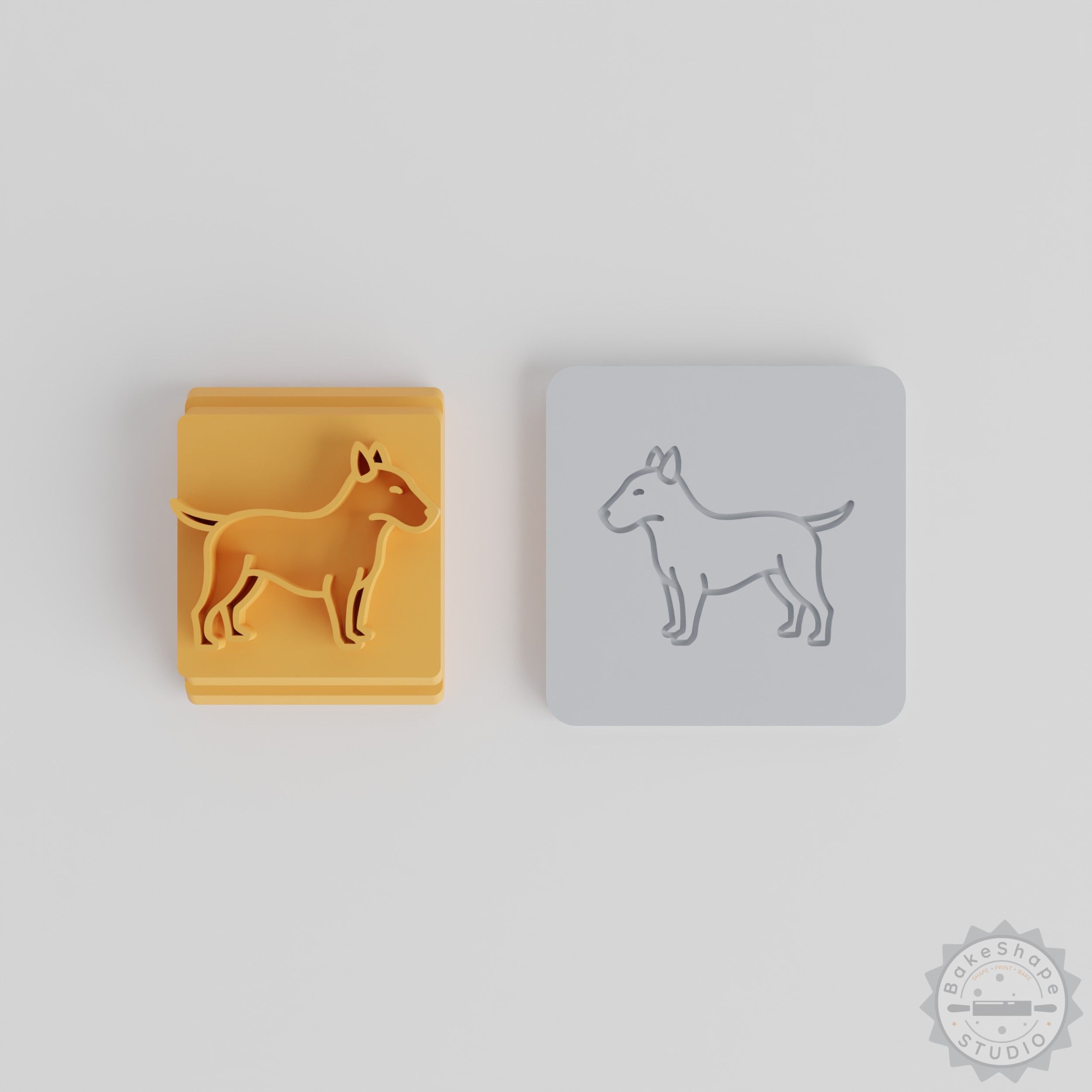 Bull Terrier Stamp Tile Set, 5 Sizes, Perfect for Clay, Cookies, Fondant, Dog Breed Designs