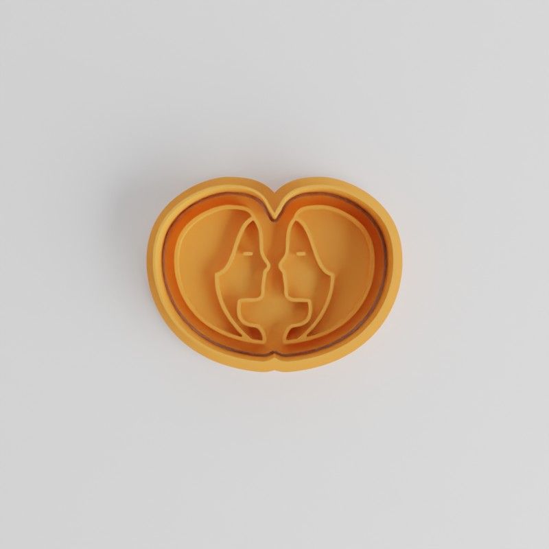 Gemini Cookie and Fondant Shape Cutter and Stamp Set, 6 Pieces, Zodiac Twin Stars Design, S/M/L Sizes