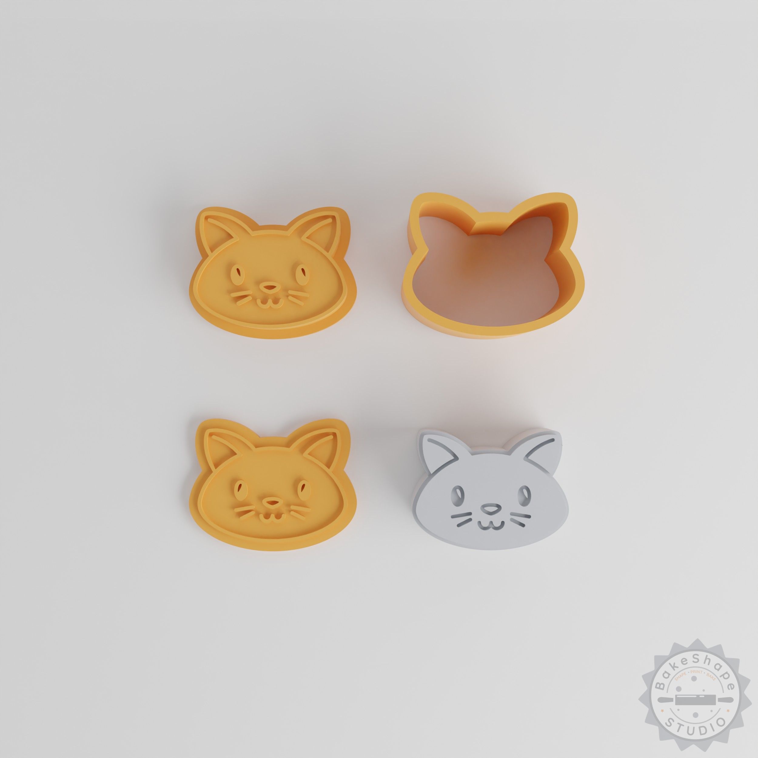 Cat Bath Bomb Mold Set, Cute Animal Designs, 12 Pieces, Multiple Sizes XS-S-M-L