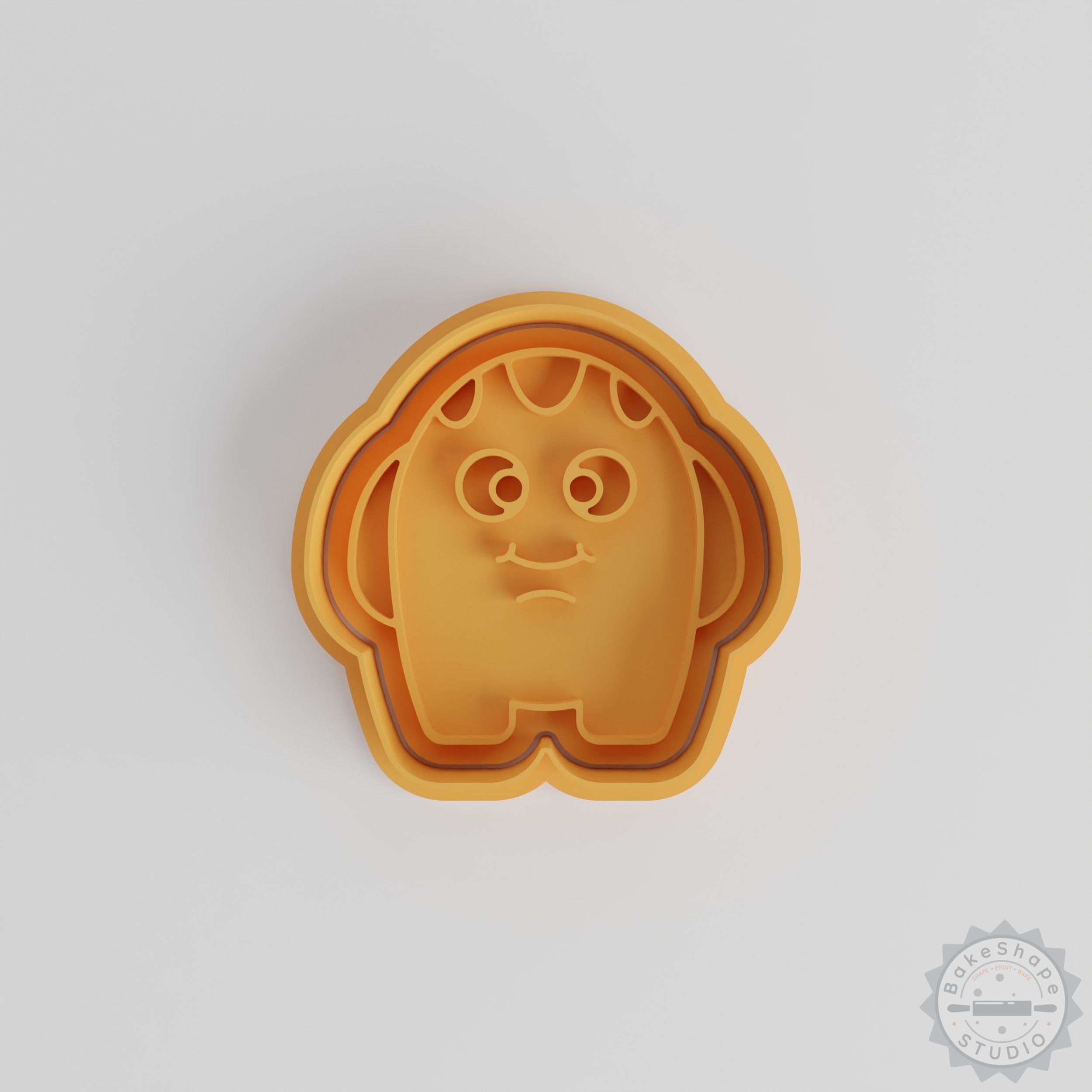 Rounded Monster Cookie Cutter & Stamp Set, 6-Piece Baking Tool for Cookies & Fondant
