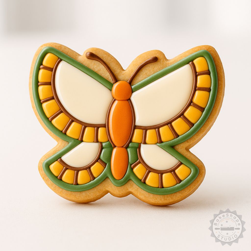 Butterfly cookie cutter and stamp set STL for 3D printing, available in three sizes for baking and decorating