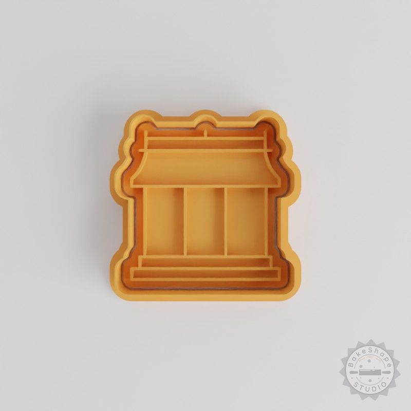 Asian Building Shaped Cookie Cutter & Stamp Set, S/M/L, 6 Pieces, Perfect for Cookies & Fondant, Temple Design