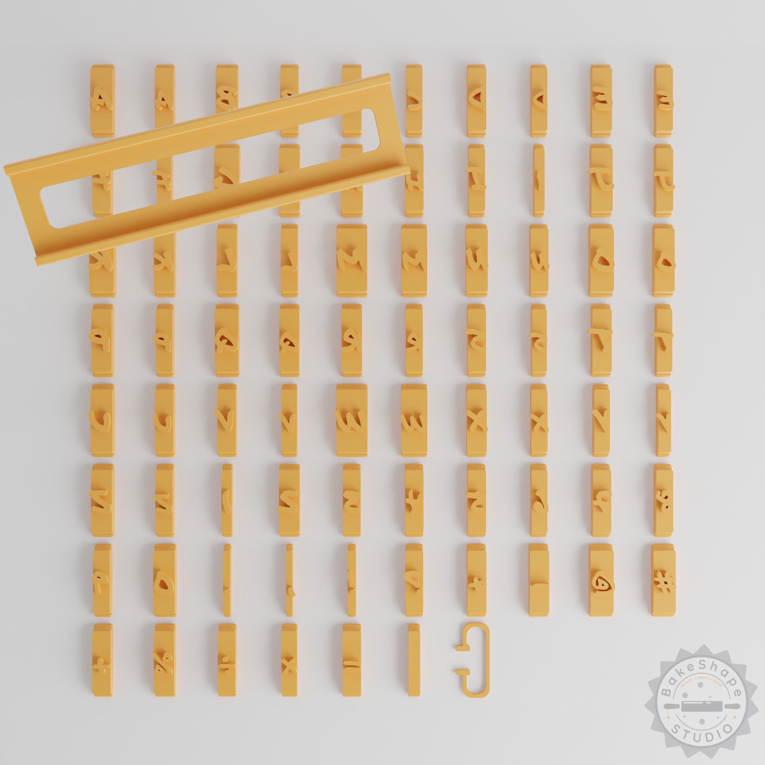 Permanent Marker Font Tile Set, 1/2" Size, 80 Pieces for Clay, Cookies, and Fondant