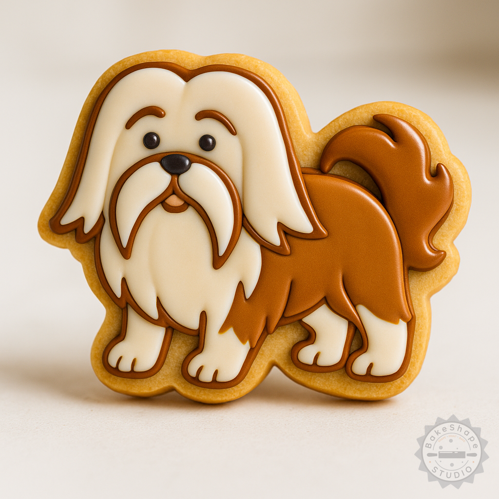 Decorated example 1 of Shih Tzu Cookie Cutter Set, 6 Piece, S/M/L, Pet Dog Shape, Perfect for Cookies & Fondant