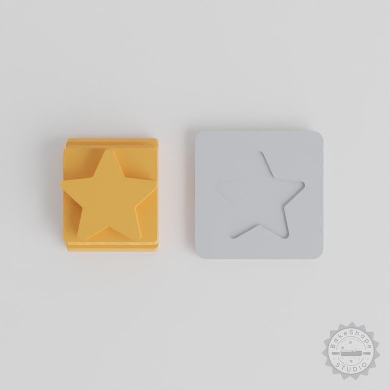 Star Stamp Tile Set for Clay Cookies Fondant, 5 Motif Sizes 20-40mm