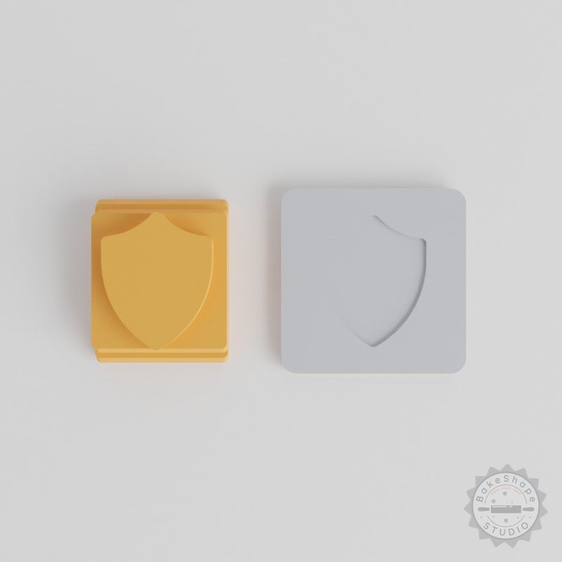 Shield Stamp Tile Set for Clay, Cookies, Fondant - 5 Sizes for Craft and Baking