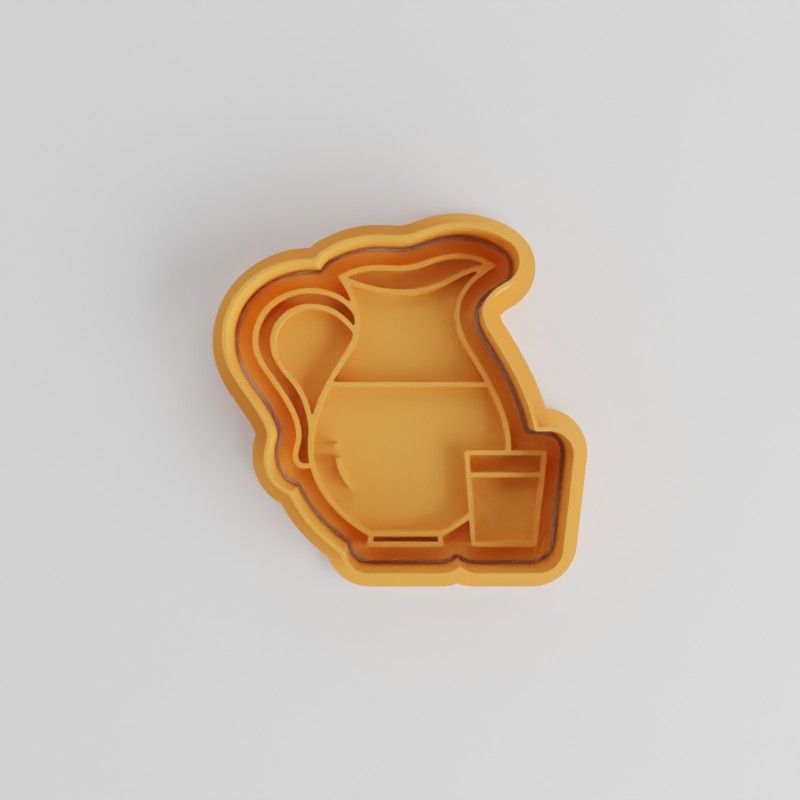 Milk Jug with Cookie Cutter Set, 6-Piece Fondant Stamp Kit, Dairy Jug, Creamer