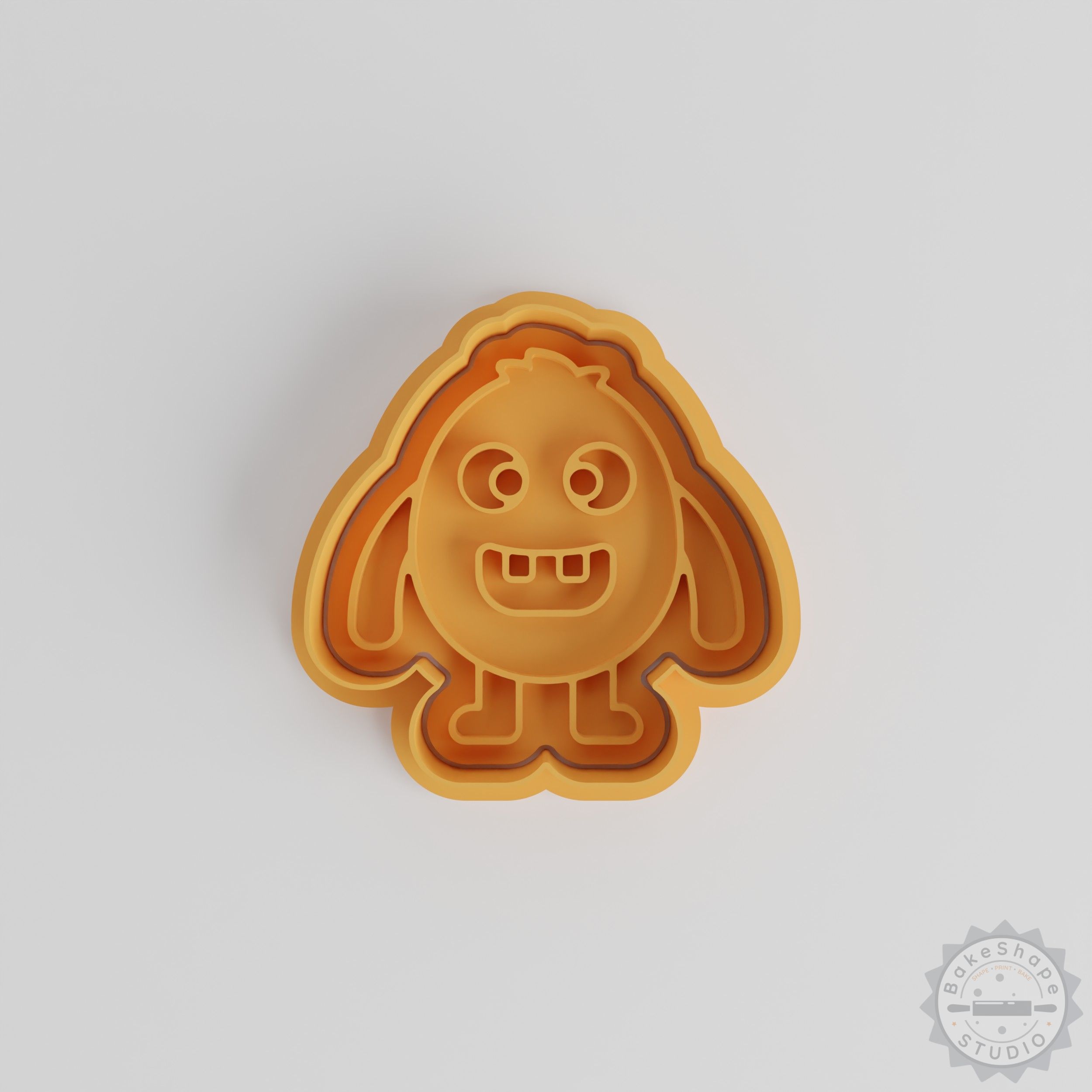 Egg Shape Monster Cookie Cutter & Stamp Set, 6-Piece, Cartoon Character Baking Mold
