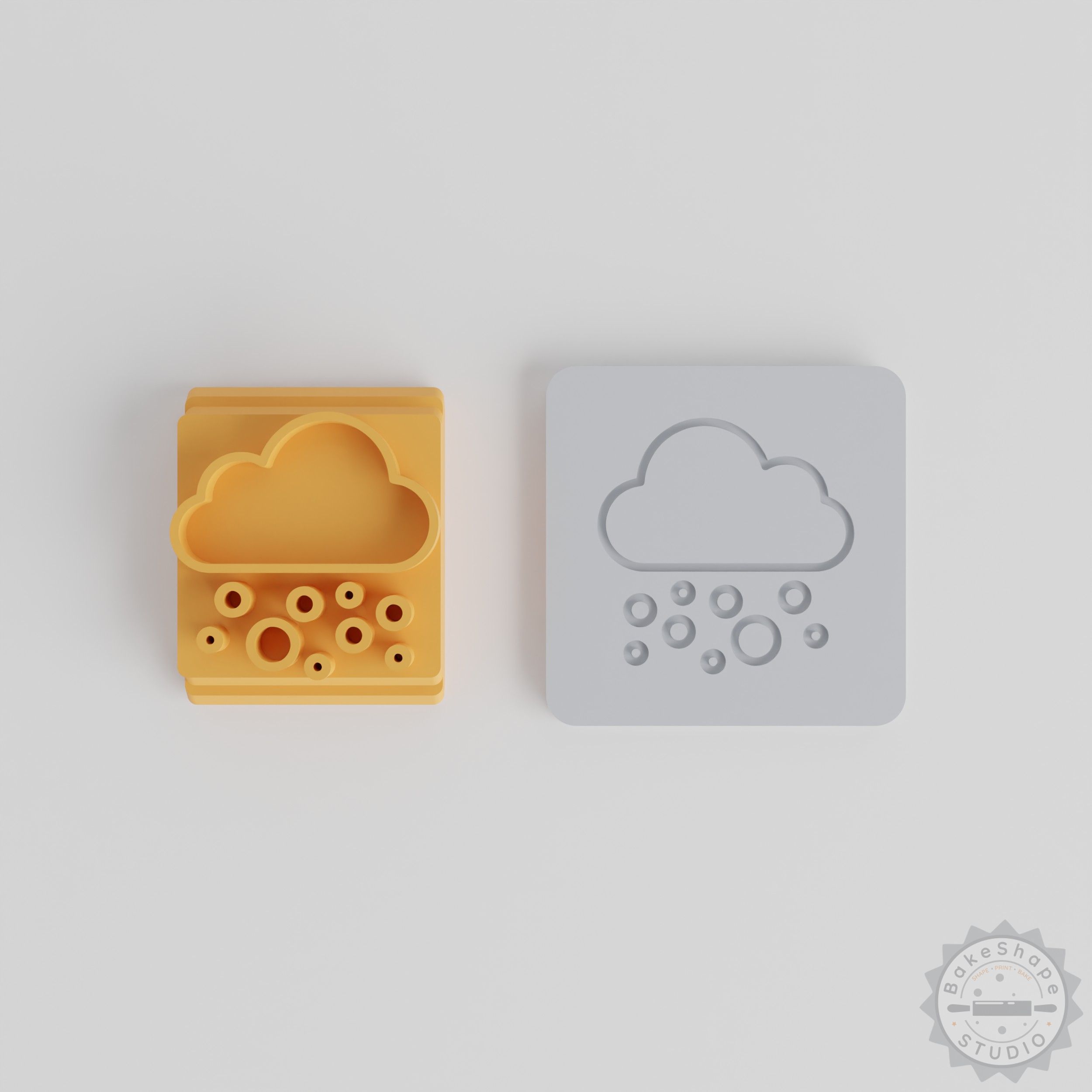 Winter Theme Stamp Tile Set, Snow Motifs, 5 Sizes, Perfect for Clay, Cookies, Fondant, 5-Piece Collection