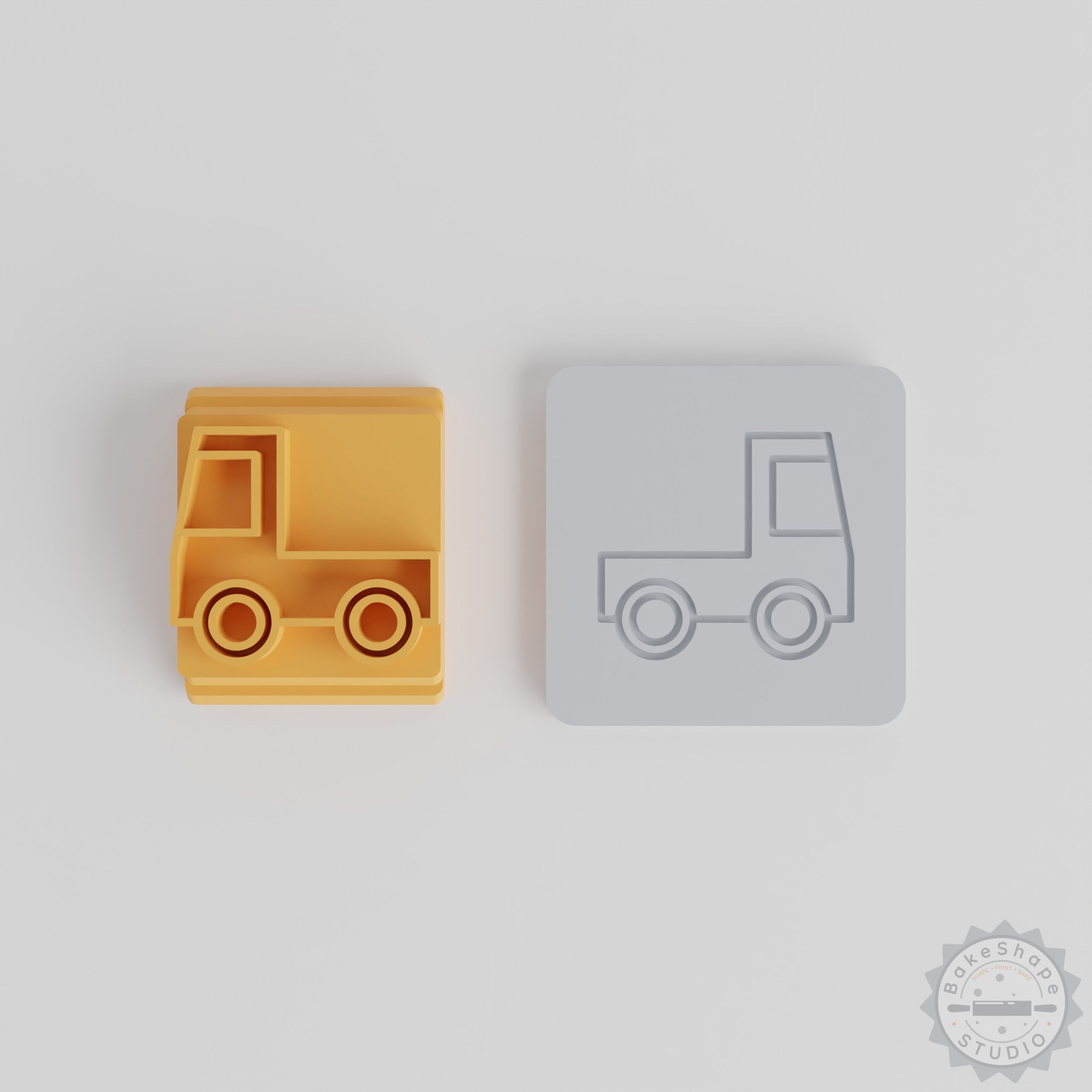 Truck Stamp Tile Set, 5 Motif Sizes for Clay, Cookies, Fondant, Ideal for Crafts