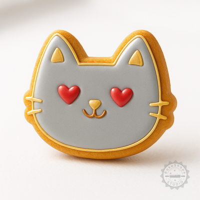 Decorated example 1 of Love Heart Shape Cutter & Stamp Set, 6-Piece, Cookies & Fondant, Small/Medium/Large
