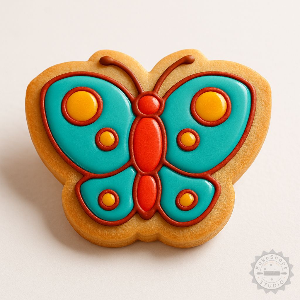 Butterfly cookie cutter and stamp set STL for 3D printing with three size variations for cookies and fondant