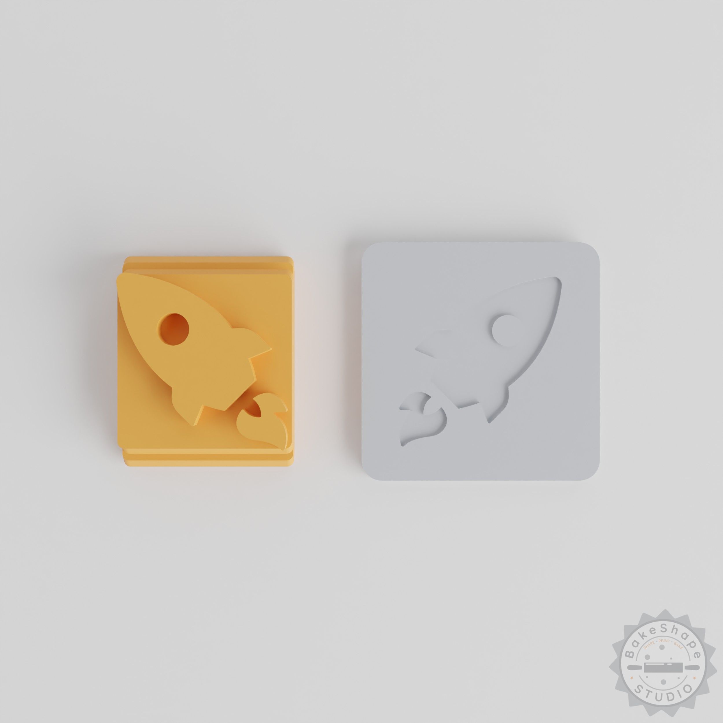 Rocket Stamp Tile Set, Multiple Motif Sizes, Ideal for Clay, Cookies, Fondant
