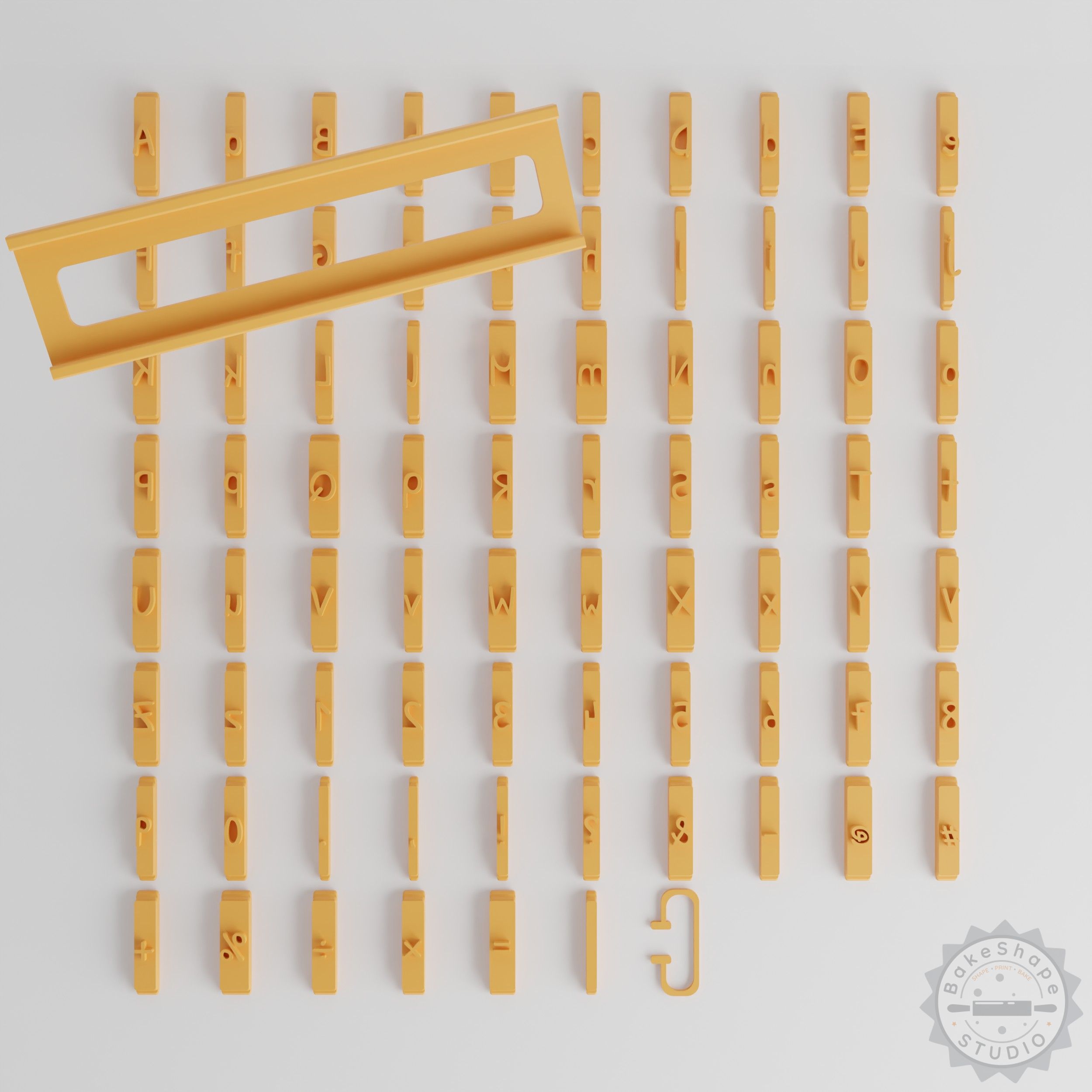 Patrick Hand Font Tile Set 1/2", 80-Piece, for Clay and Cookie Crafting