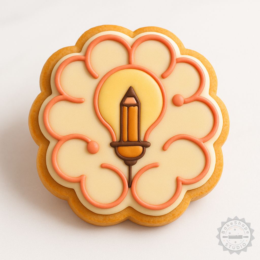 Creative Brain cookie cutter and stamp STL files in small, medium, and large sizes for 3D printing