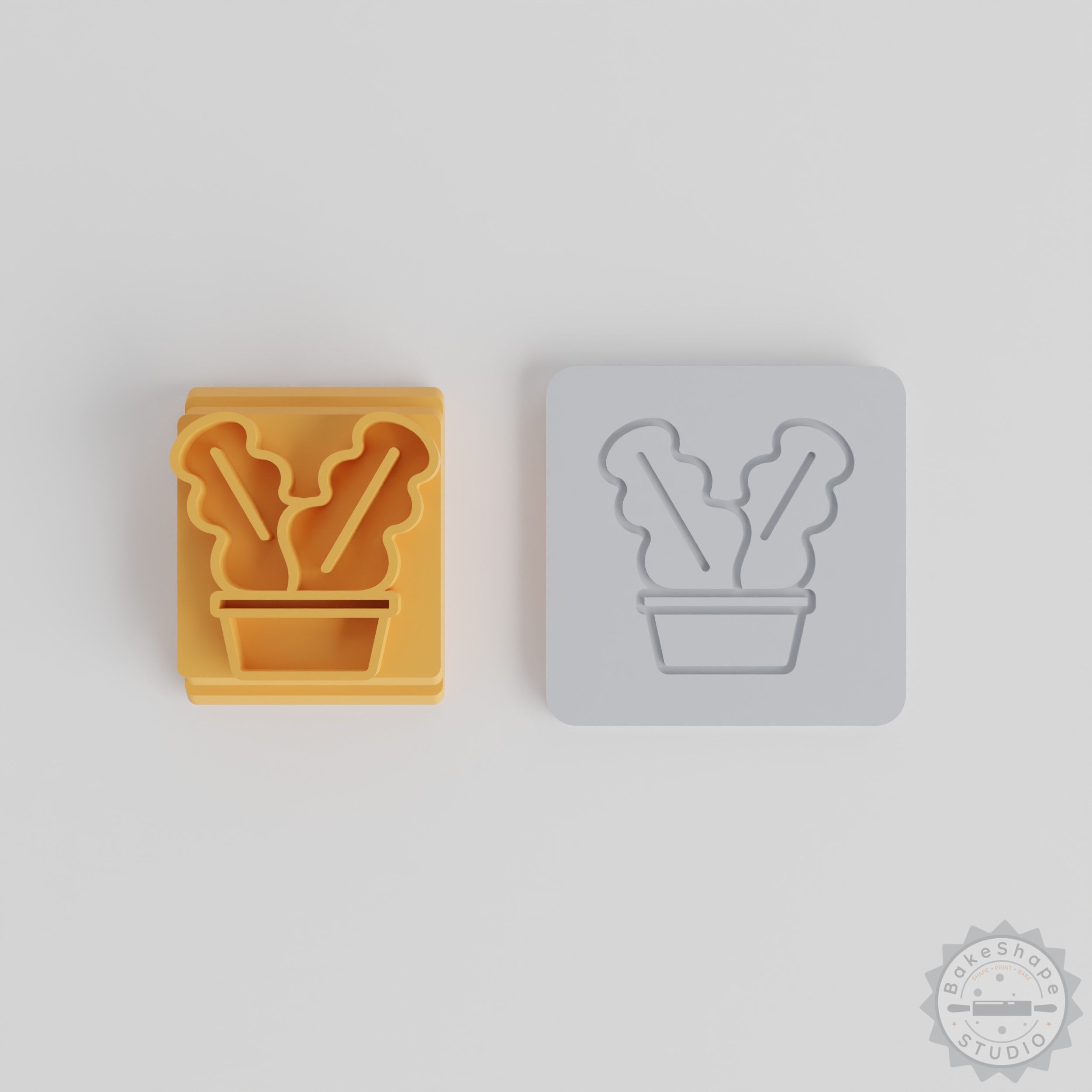 Waved Plant Stamp Tile Set, 5 Sizes for Clay, Cookies, Fondant, Perfect Garden Plant Designs