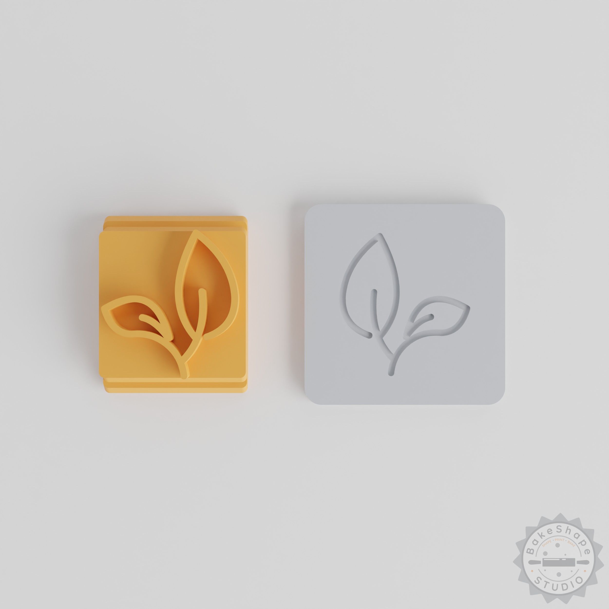 Leaf Stamp Tile Set, 5-Piece, Multiple Sizes 20-40mm, for Clay, Cookies, Fondant, Soft Materials Crafting