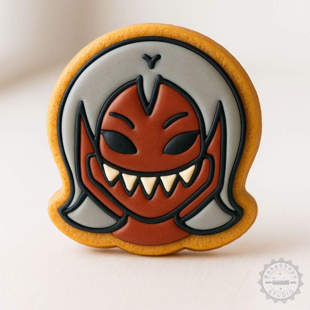 Demon Girl cookie cutter and stamp set STL for Halloween themed 3D printed baking and fondant decoration