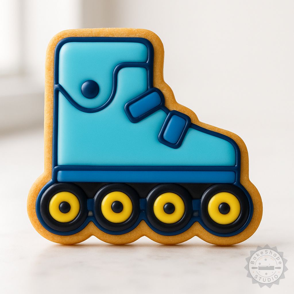 Rollerblade shoes cookie cutter and stamp STL for 3D printing baking and decorating