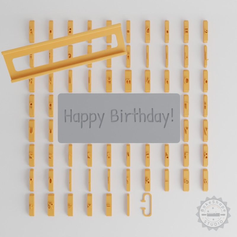 Patrick Hand Font Tile Set 1/2", 80-Piece, for Clay and Cookie Crafting