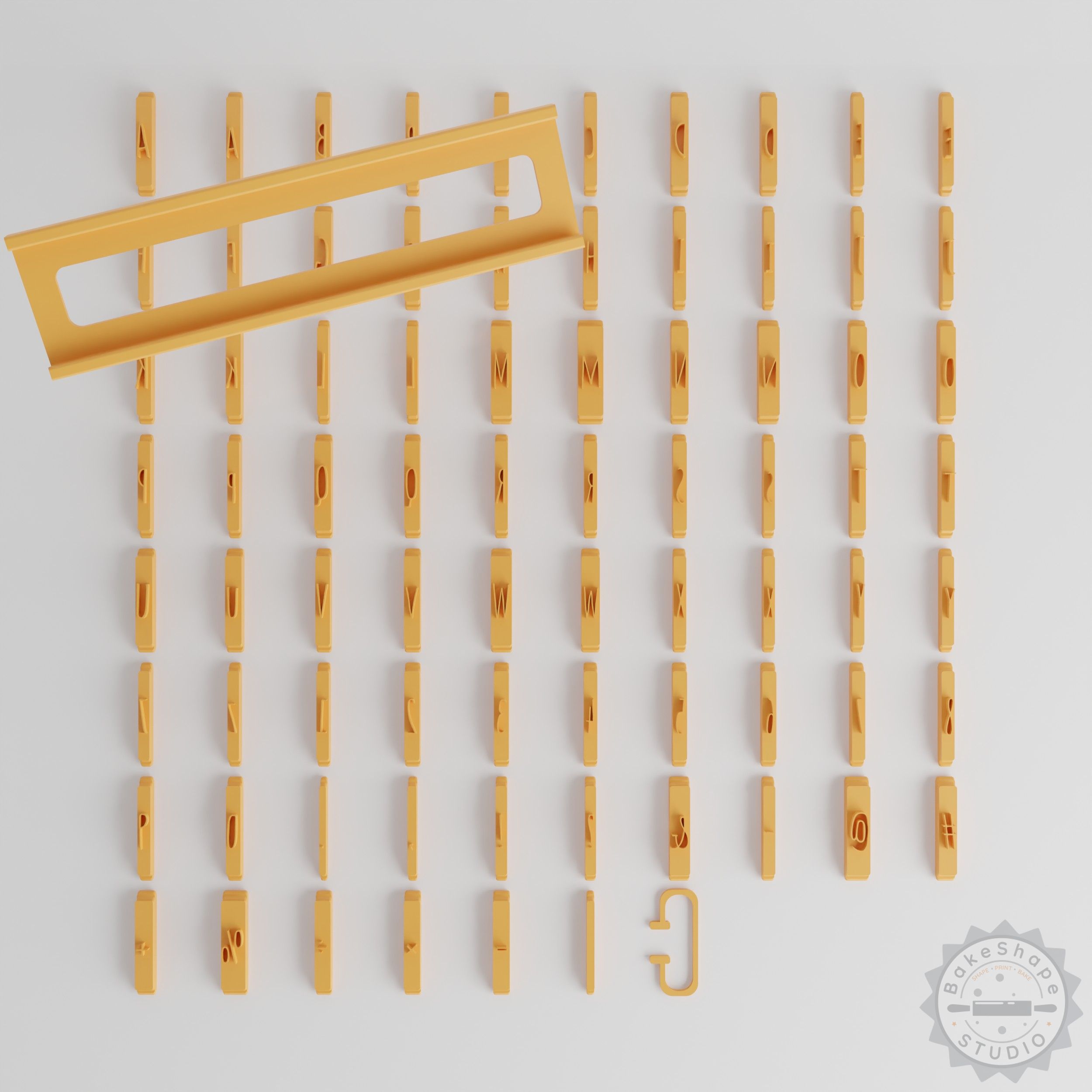Amatic SC Font Tiles Set, 1/2 Inch, 80 Pieces, For Clay, Cookies, Fondant Decor