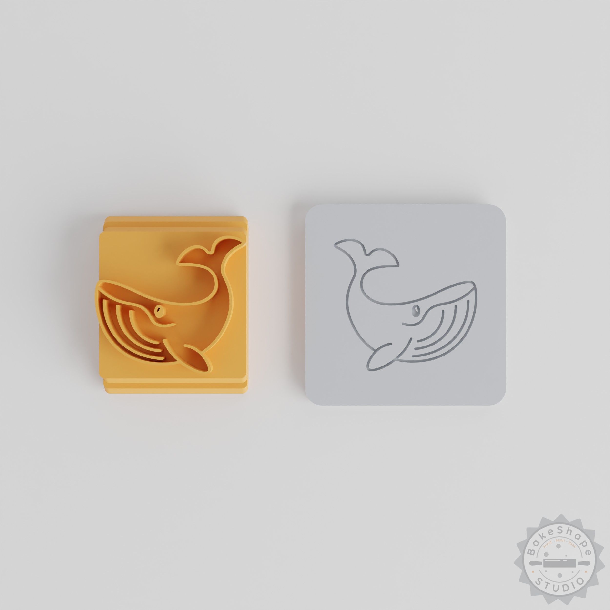 Whale Stamp Tile Set, 5 Sizes, Perfect for Clay, Cookies, Fondant, Ocean Wildlife Theme