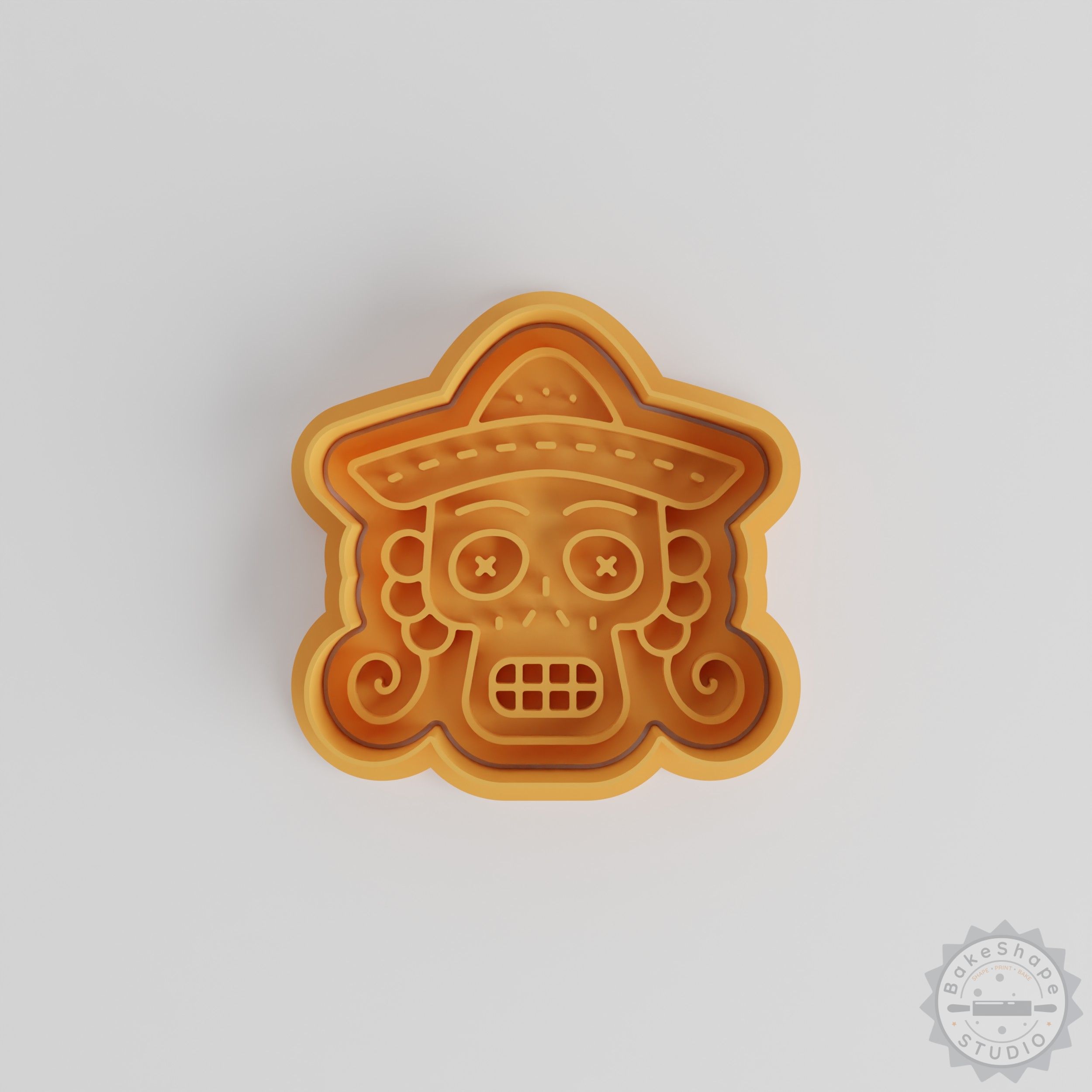 Skull Cookie Cutter and Stamp Set, 6-Piece, S/M/L, Perfect for Cookies and Fondant, Skeleton Head, Day-of-the-Dead