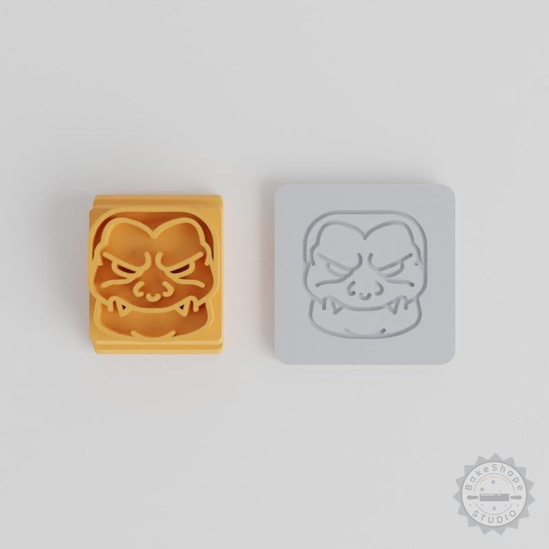 Monster Stamp Tile Set, 5 Sizes for Clay and Cookie Decoration, Halloween Scary Emoji Designs
