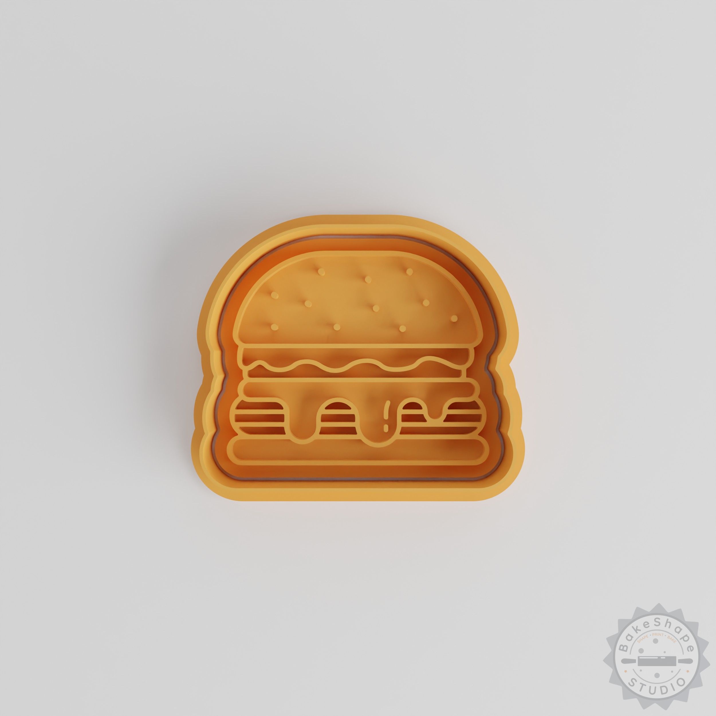 Burger Shape Cutter & Stamp Set, Perfect for Cookies & Fondant, Includes 6 Pieces, Sizes S/M/L
