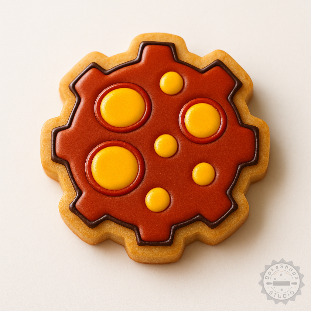 Decorated example 1 of Meteor Cookie Cutter & Stamp Set, Shapes for Space-Themed Cookies, Fondant, 3 Sizes