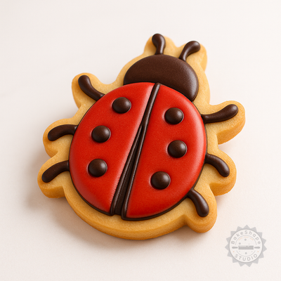 Decorated example 1 of Bug Cookie Cutter and Stamp Set, 6-Piece Insect Shape Cutters for Easter and Spring Baking